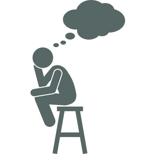 Person sitting alone icon symbolizing isolation and lack of support