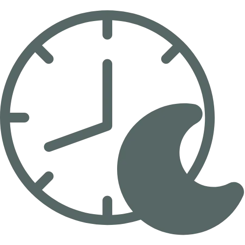 Clock icon representing working late without progress