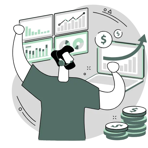 Person analyzing charts and financial data representing business insights and growth.