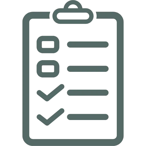 Icon of a clipboard with a checklist, representing creating a step-by-step business growth plan.