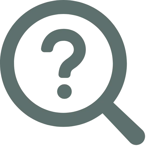 Icon of a magnifying glass and question mark, representing uncertainty and lack of a proven business framework.