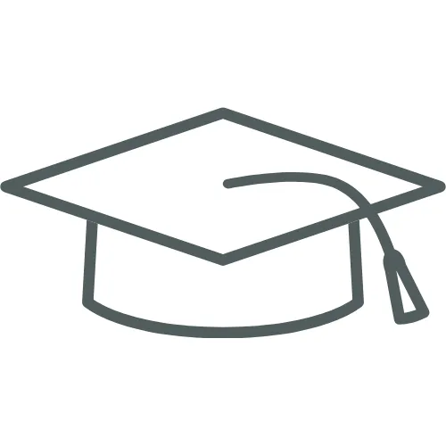 Icon of a graduation cap, representing access to on-demand business courses.