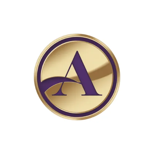 Elegant gold and deep purple badge featuring the letter A, symbolizing Attitude in Baz Porter's RAMS high-performance leadership framework.
