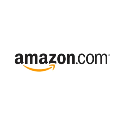Amazon.com logo featuring bold black lowercase text with a yellow arrow curving from the letter ‘a’ to ‘z,’ symbolizing product range, global e-commerce, and fast delivery.