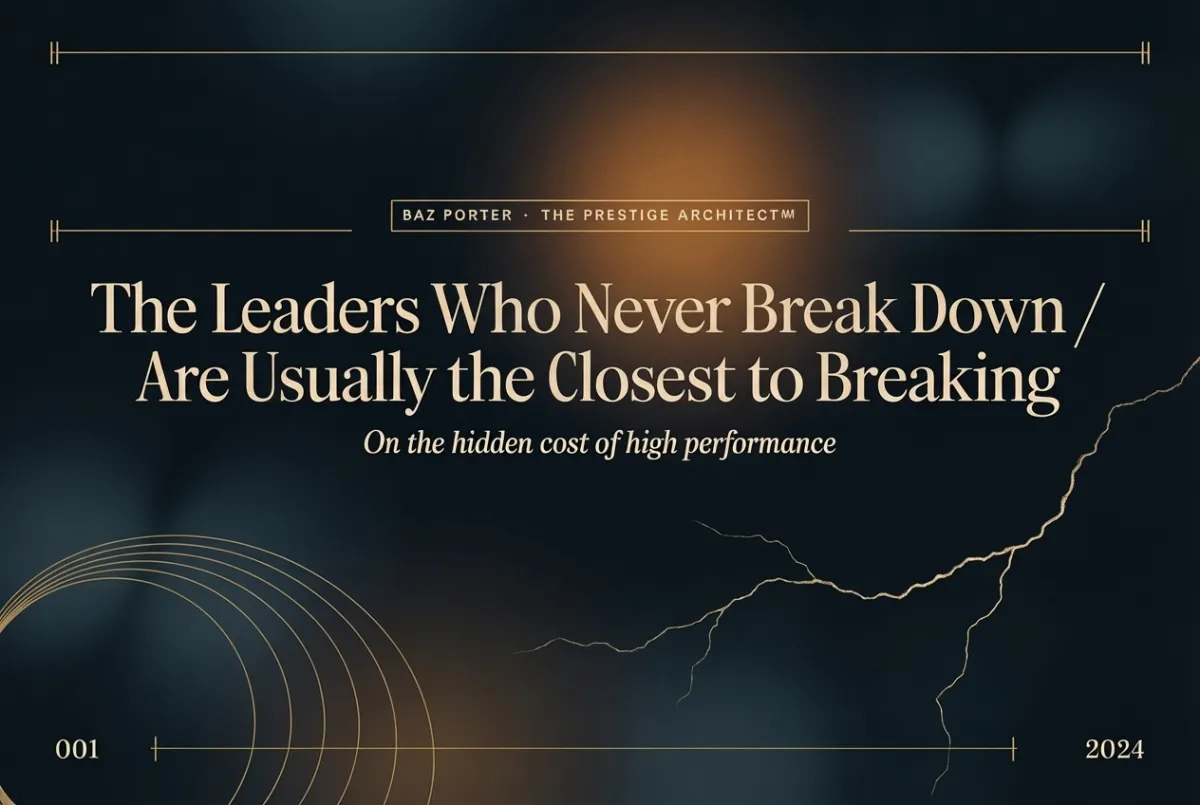 Baz Porter, transformational leadership coach and British Army veteran, founder of The Prestige Architect and creator of the RAMS framework.