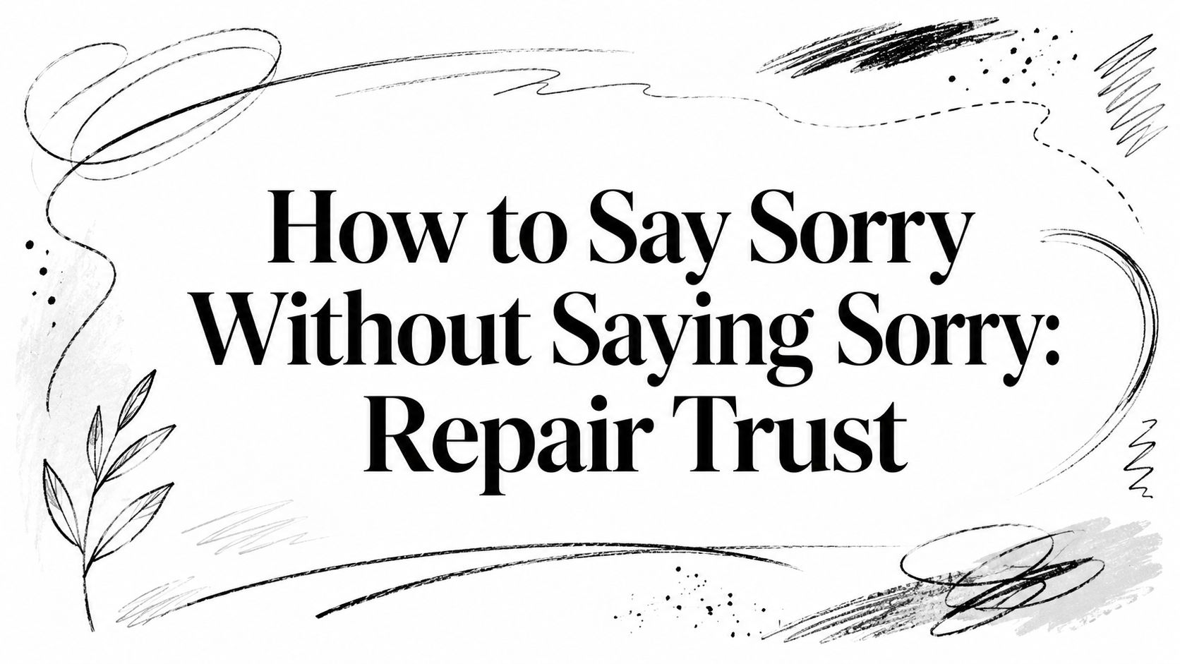 How to Say Sorry Without Saying Sorry: Repair Trust