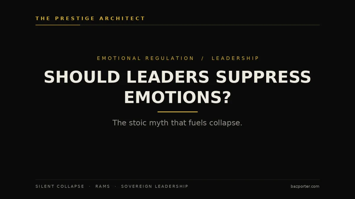 Executive leader facing the stoic suppression myth in Sovereign Leadership and Silent Collapse