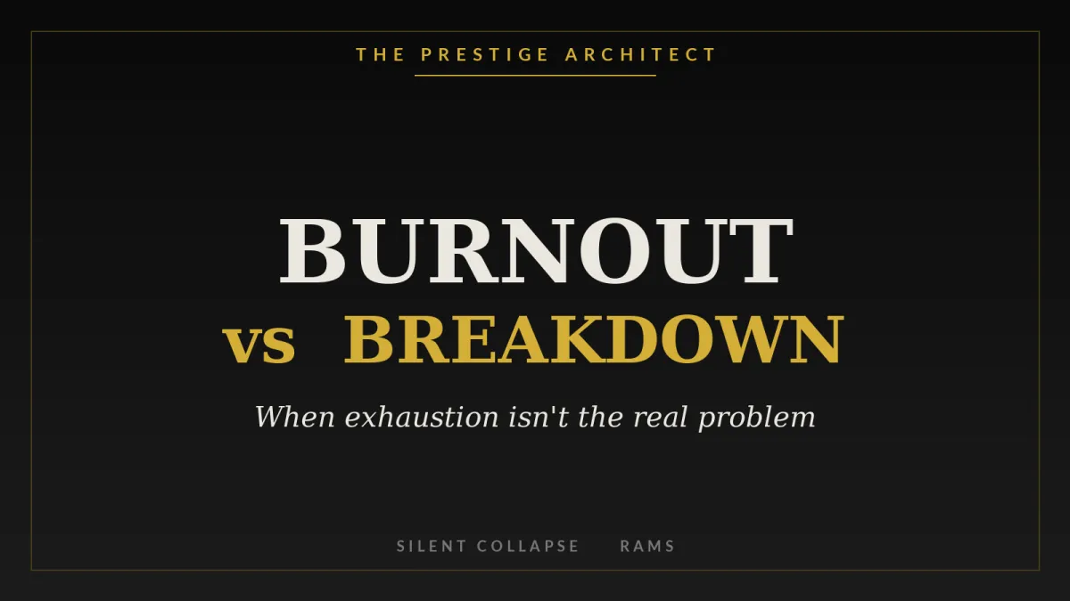 Recognizing burnout versus breakdown for an executive in the RAMS Results pillar