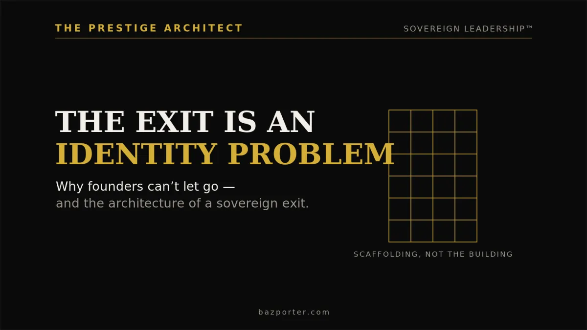 Reframing the founder exit as an identity problem for a high-achieving leader, a Systems pillar sovereign return