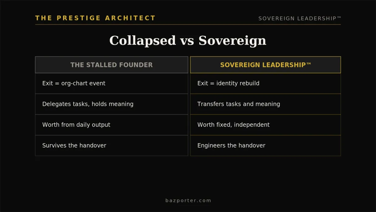 Collapsed versus Sovereign leadership states for a high achiever facing emotional numbness