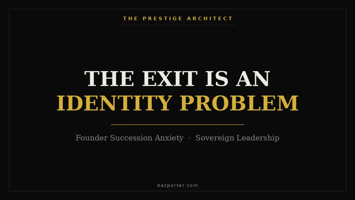 Founder succession anxiety facing an executive, the exit as a Sovereign Leadership identity rebuild