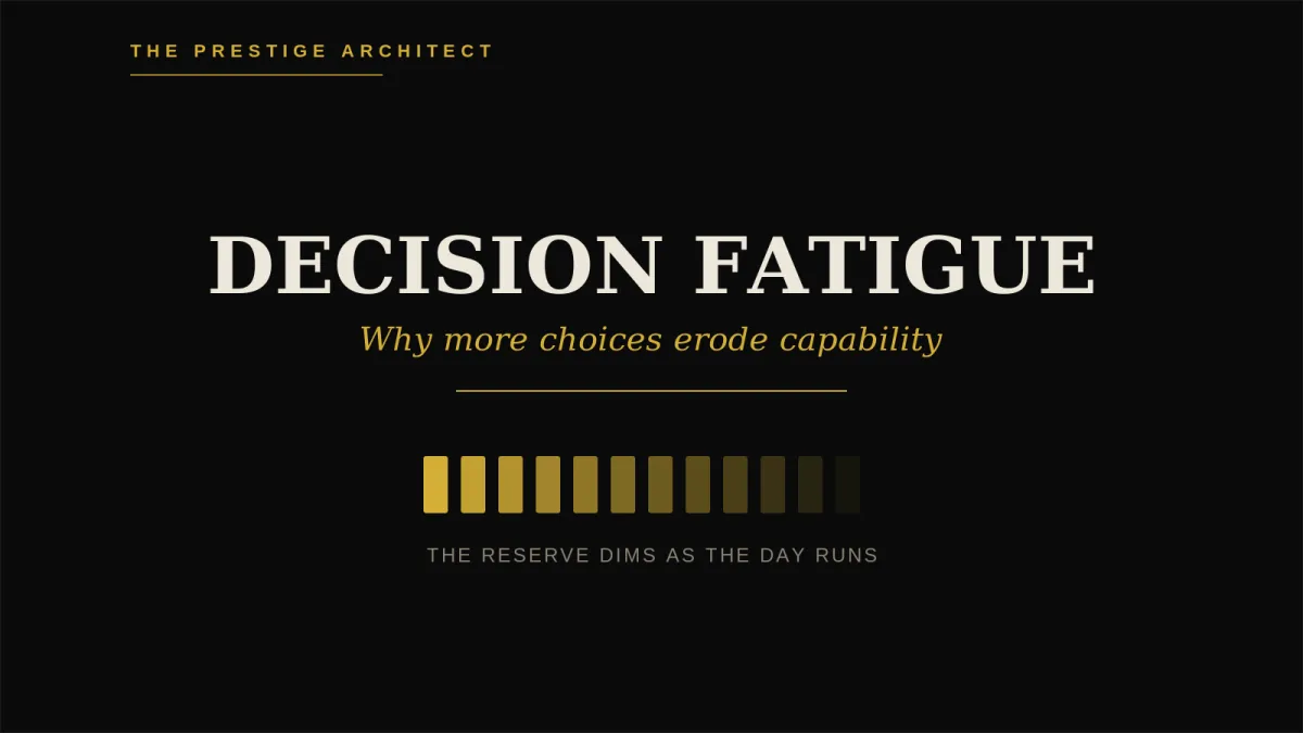 Diagnosing decision fatigue in a high-functioning executive through Sovereign Leadership architecture