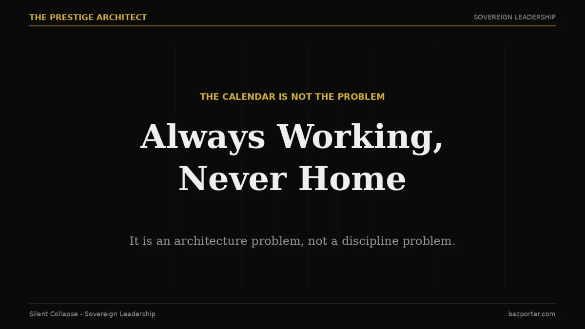 Diagram of why an executive is always working and never home, a Systems architecture problem