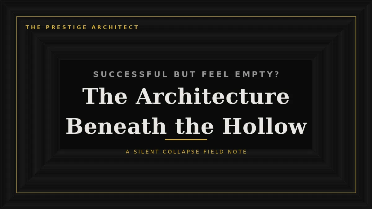 Successful executive facing the empty feeling after achievement, the Silent Collapse architecture beneath the hollow