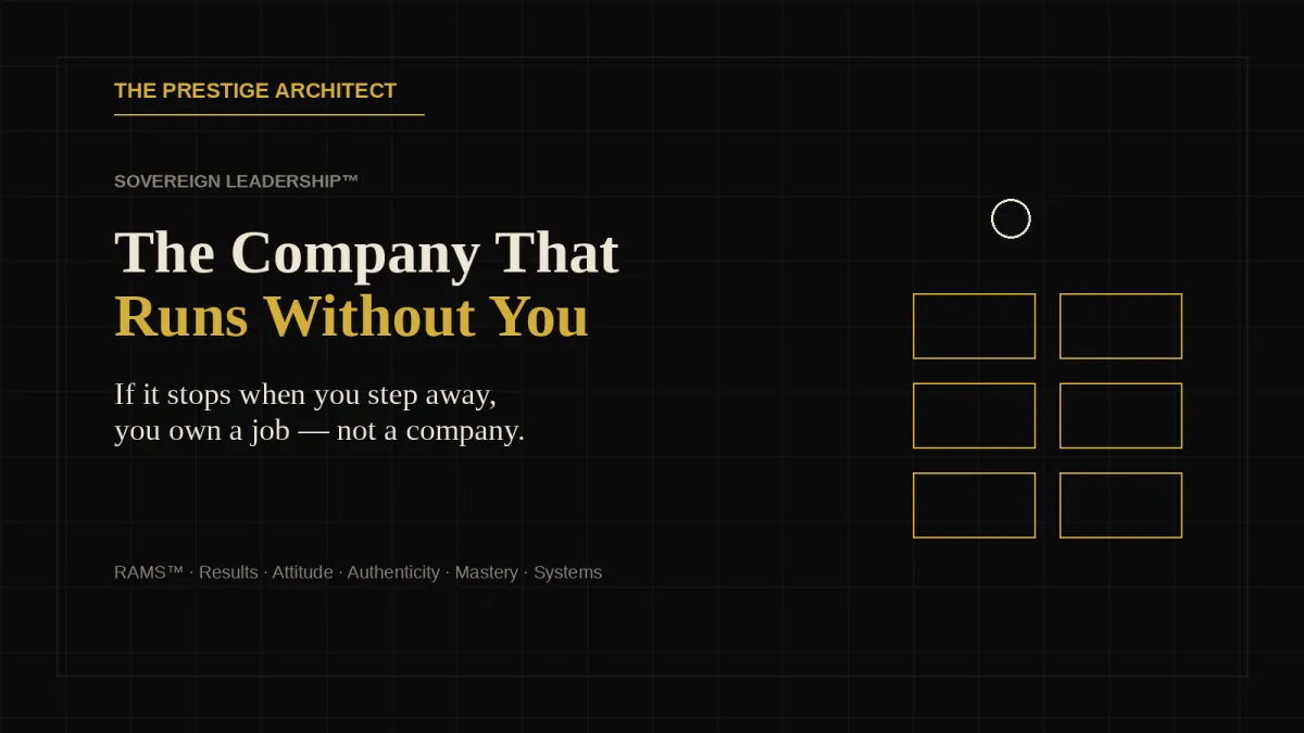 Founder building a company that runs without them, an executive designing the Systems architecture of Sovereign Leadership