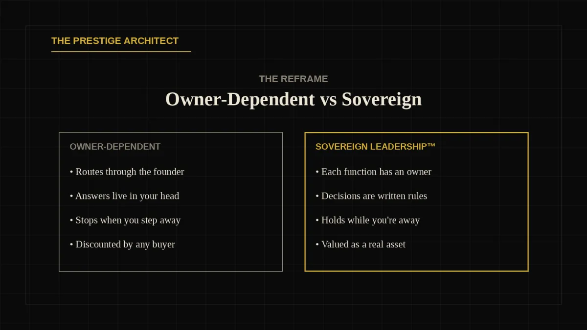 Revenge bedtime procrastination and the sovereign return, Owner-Dependent versus Sovereign, Baz Porter blog cover