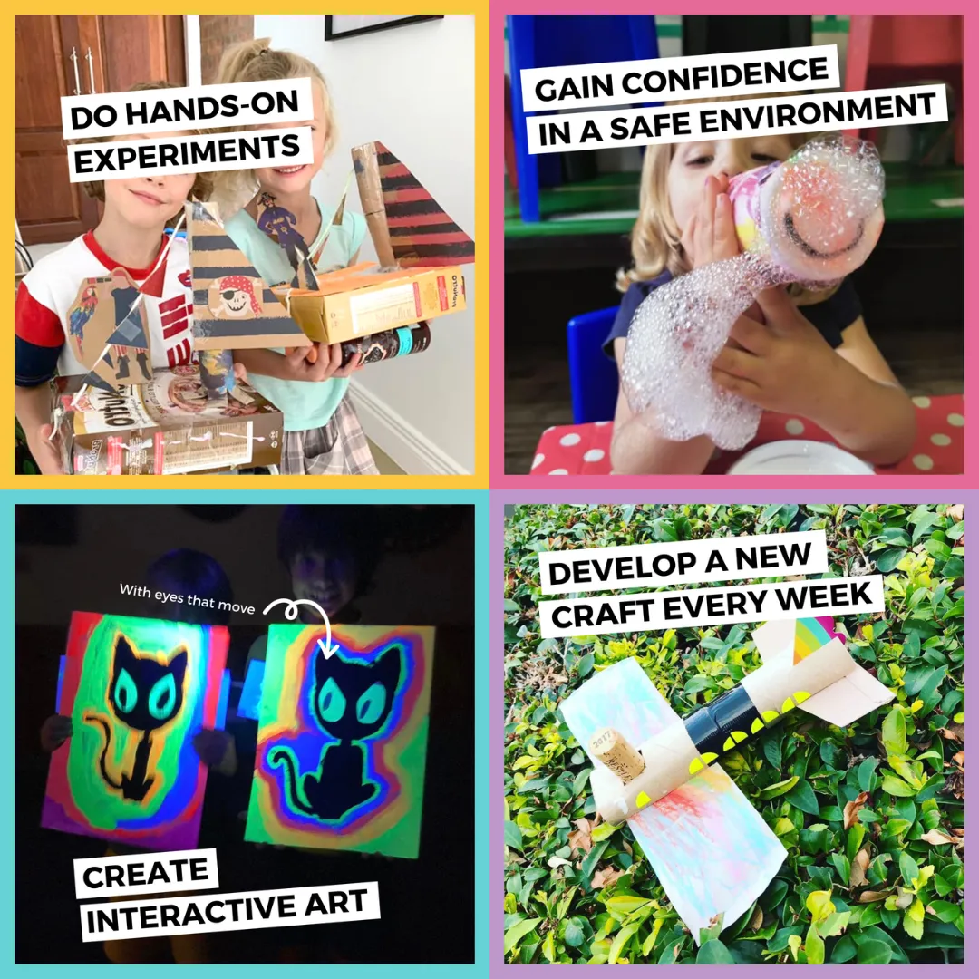 kids arts and crafts, STEAM activities for kids, Creative learning for kids, educational enrichment for kids, hands-on learning for kids, art classes for kids
