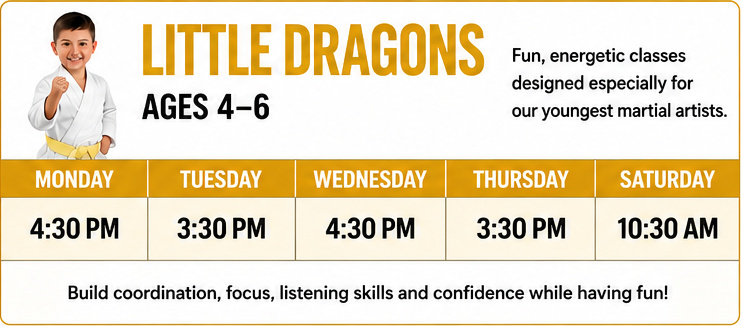 Little Dragons Class Schedule Calendar