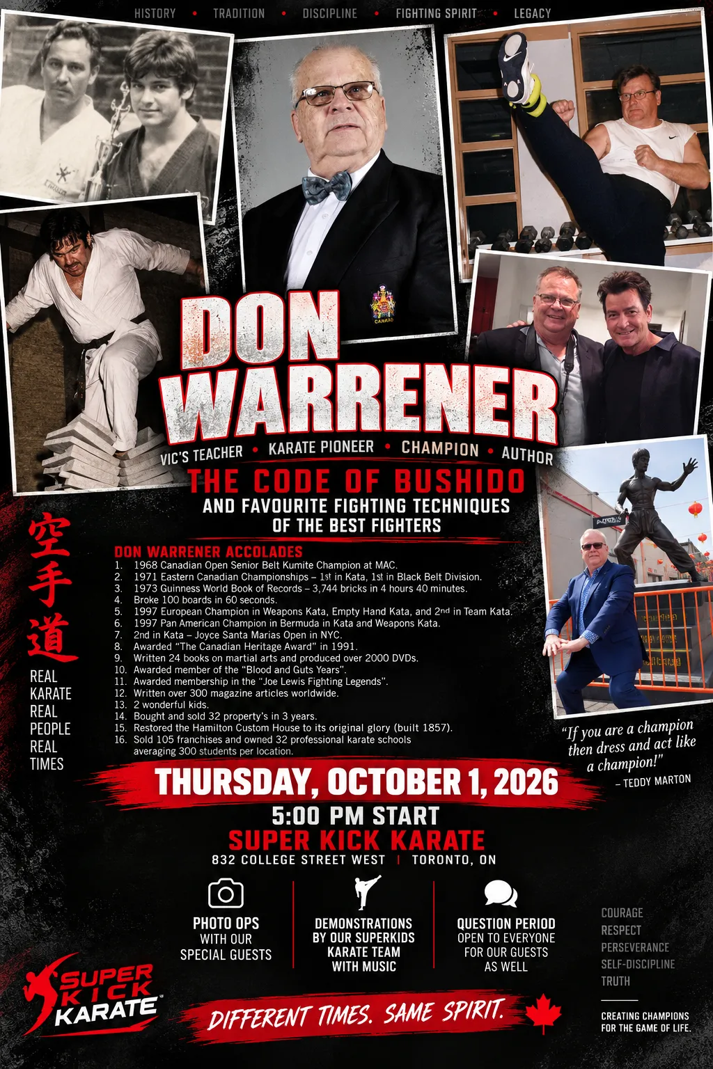 Grandmaster Don Warrener - 10th Dan Goju-Ryu Karate Master in cinematic monochrome