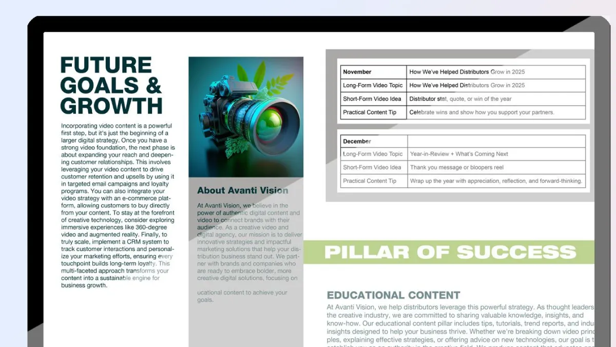 The Distributors Video Playbook