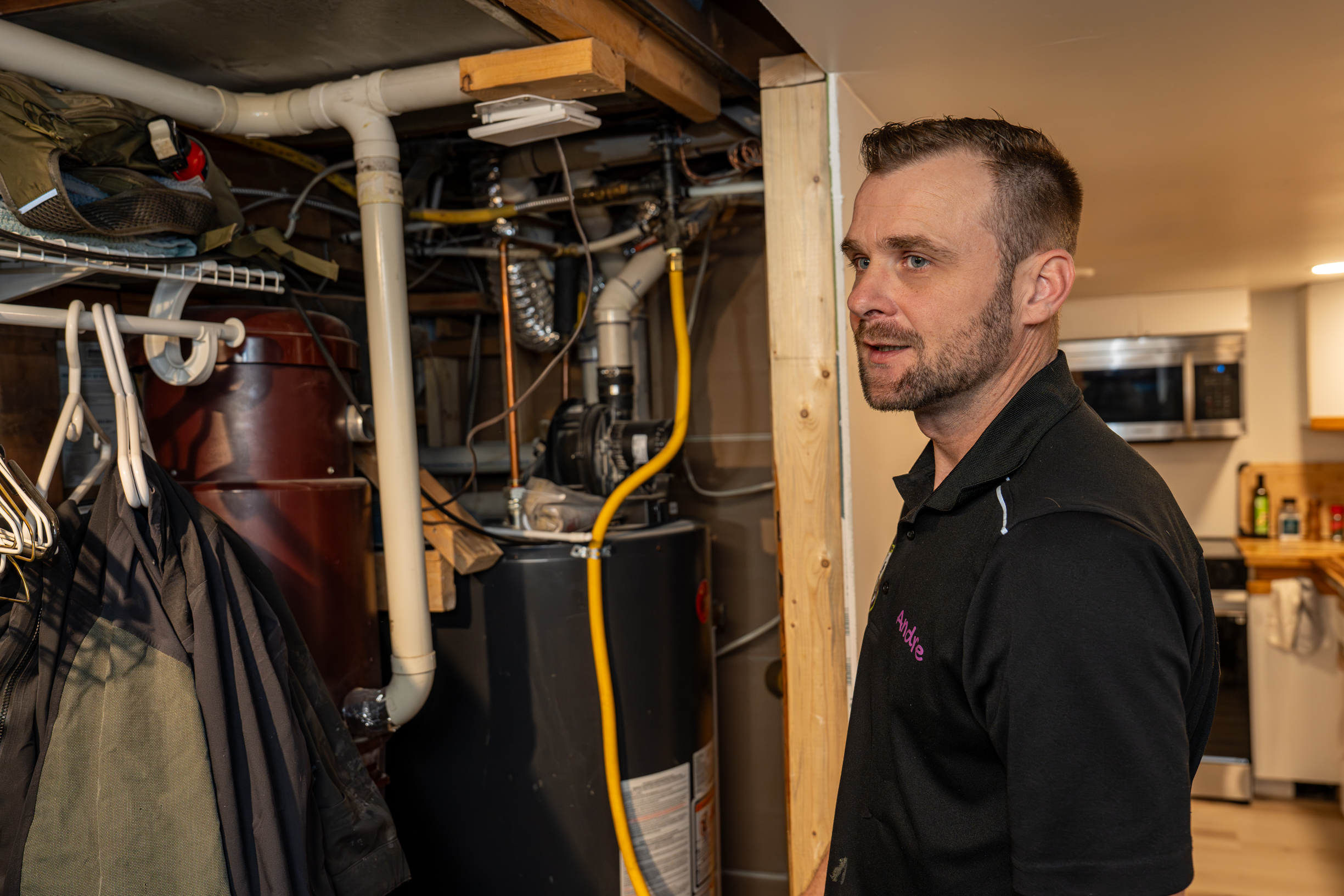 Crew in front of plumbing van