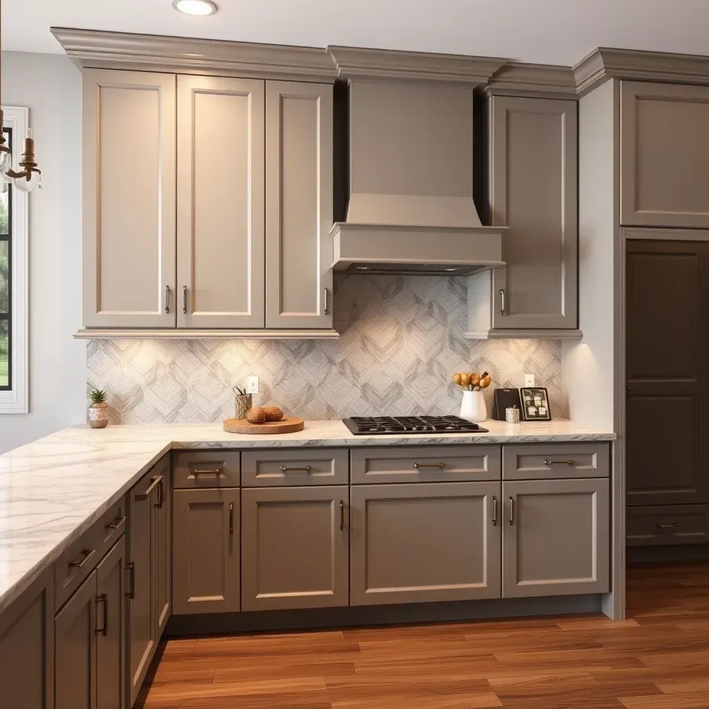 A modern Richmond kitchen featuring sleek, dark wood cabinets, stainless steel appliances, and bright, natural lighting.