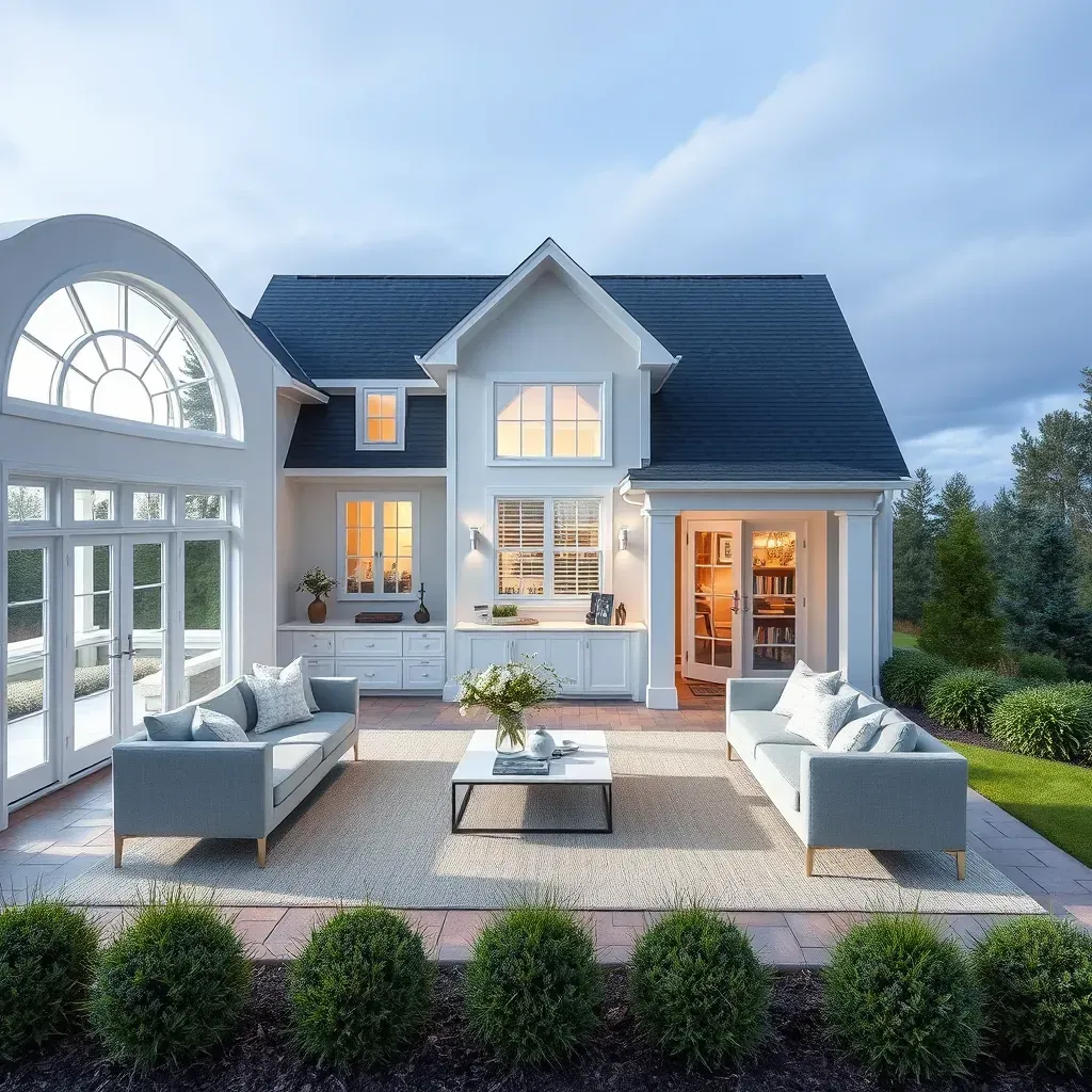 Remodeling a home in Bellwood, VA, featuring scaffolding, construction materials, renovated exterior, and landscaped yard.