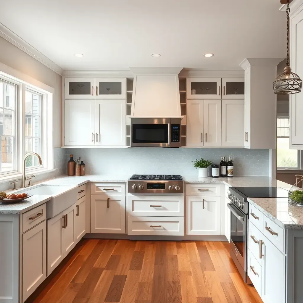 Modern Richmond kitchen with sleek cabinets, granite countertops, stainless appliances, hardwood floors, and natural light.