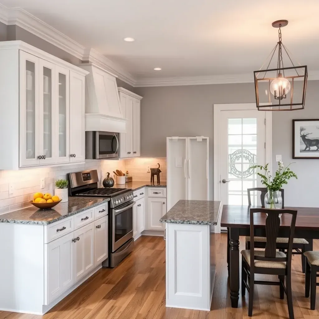 Detailed renovation of a modern kitchen in Stony Point, VA with stylish cabinets, granite countertops, and contemporary design.