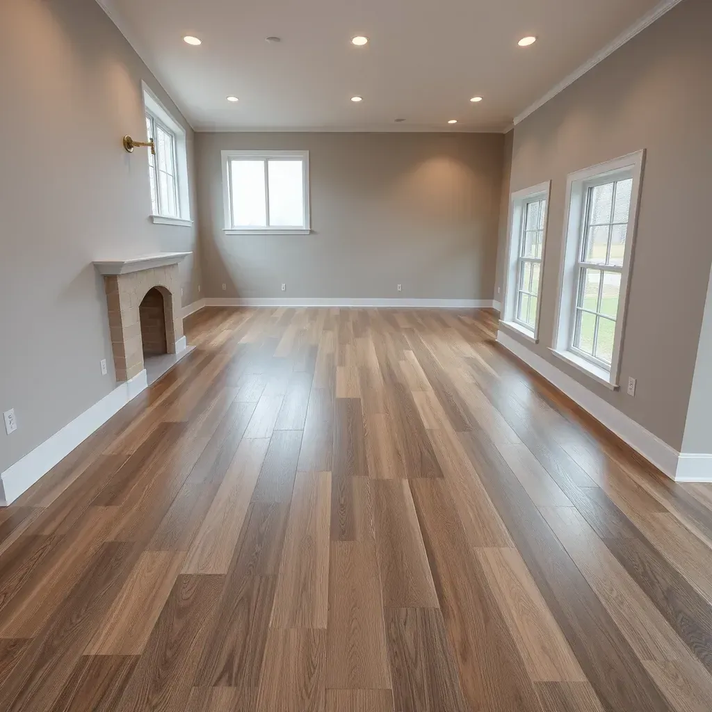 Richmond VA interior with stylish hardwood flooring, showcasing modern and classic design elements in a welcoming home.