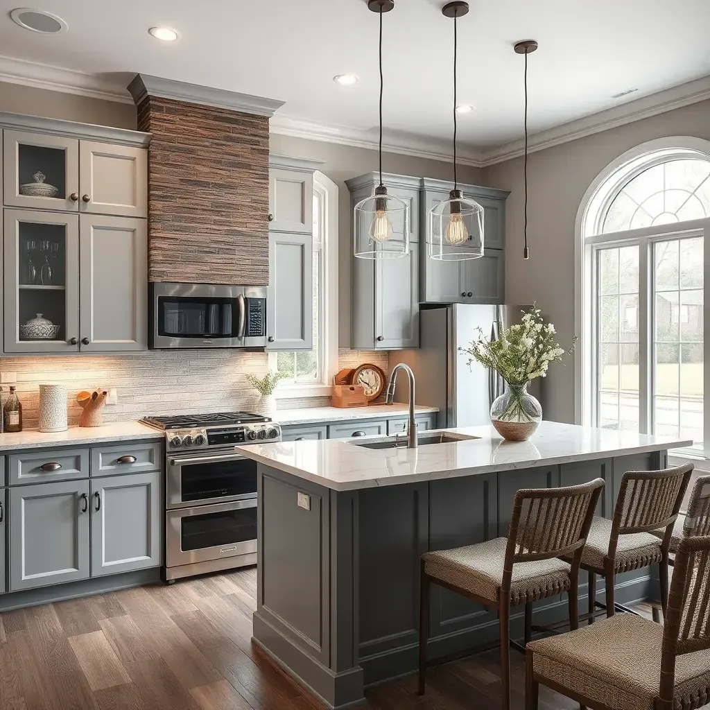 Modern renovated house in Mechanicsville, VA with new porch, fresh paint, lush landscaping, and remodeling tools.