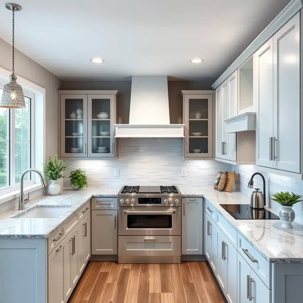 Advanced kitchen remodeling in North Chesterfield, VA with modern cabinets, sleek countertops, and elegant lighting.