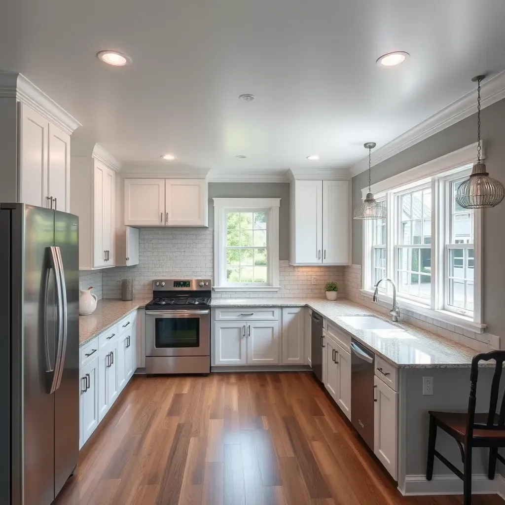 A beautifully renovated Lakeside, VA home exterior featuring modern design and vibrant landscaping.