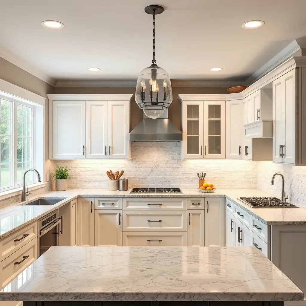 Modern kitchen remodeling in Bellwood, VA with sleek cabinets, stainless appliances, and stylish countertops.
