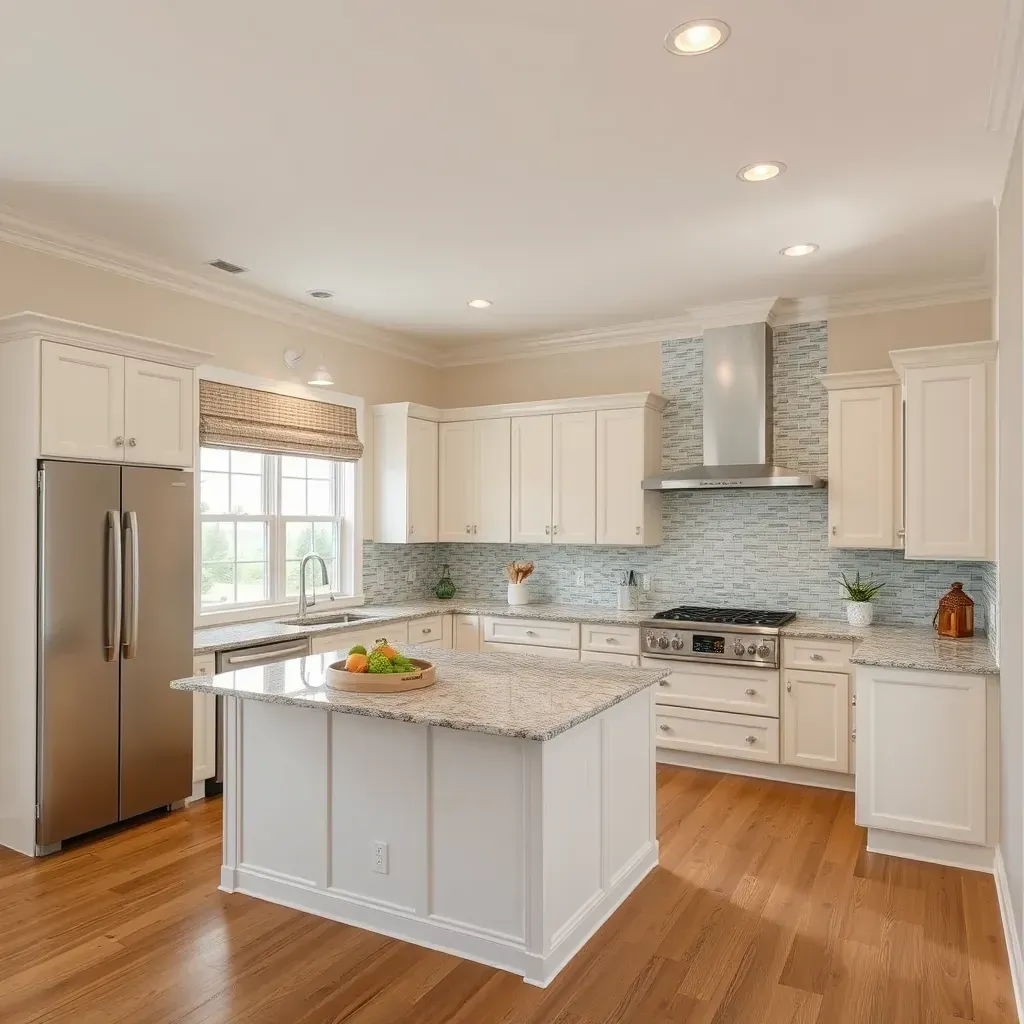 Remodeling scene in Stony Point, VA featuring a modern coastal home, outdoor tools, lush yard, and Lake Anna water view.