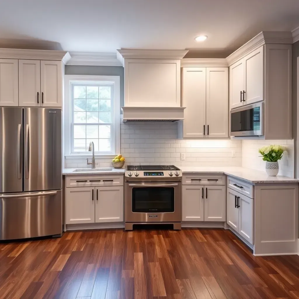 A stylish custom kitchen with sleek cabinetry, modern fixtures, and natural lighting in Richmond, VA.