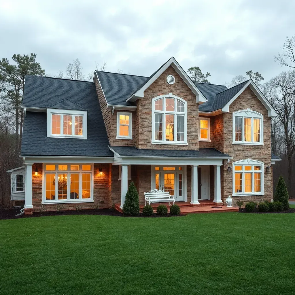 Remodeling a charming Stratford Hills, VA home with scaffolding, new porch framing, tools, and lush green surroundings.
