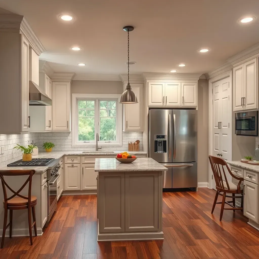 Detailed kitchen remodeling in Woodlake, VA, showcasing modern cabinets, updated appliances, and stylish decor.