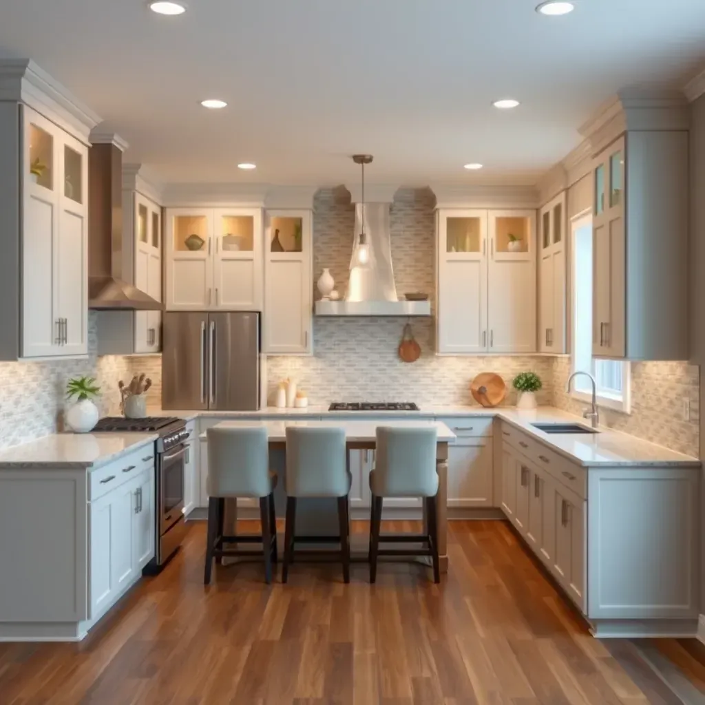 Remodeling in Brandermill, VA: Modern kitchen renovation with sleek countertops and updated cabinetry.