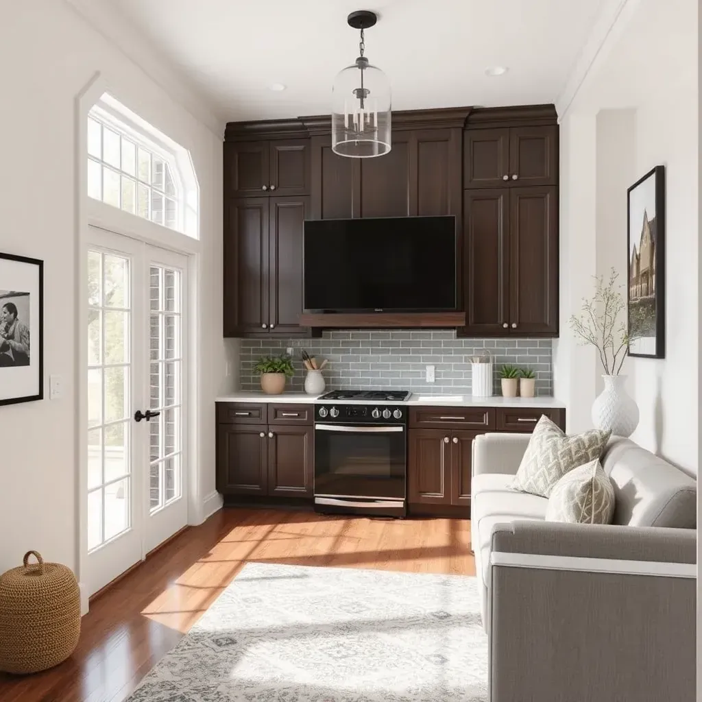 Remodeling in The Grove, VA showing a modern kitchen with new cabinets, countertops, and stylish lighting.
