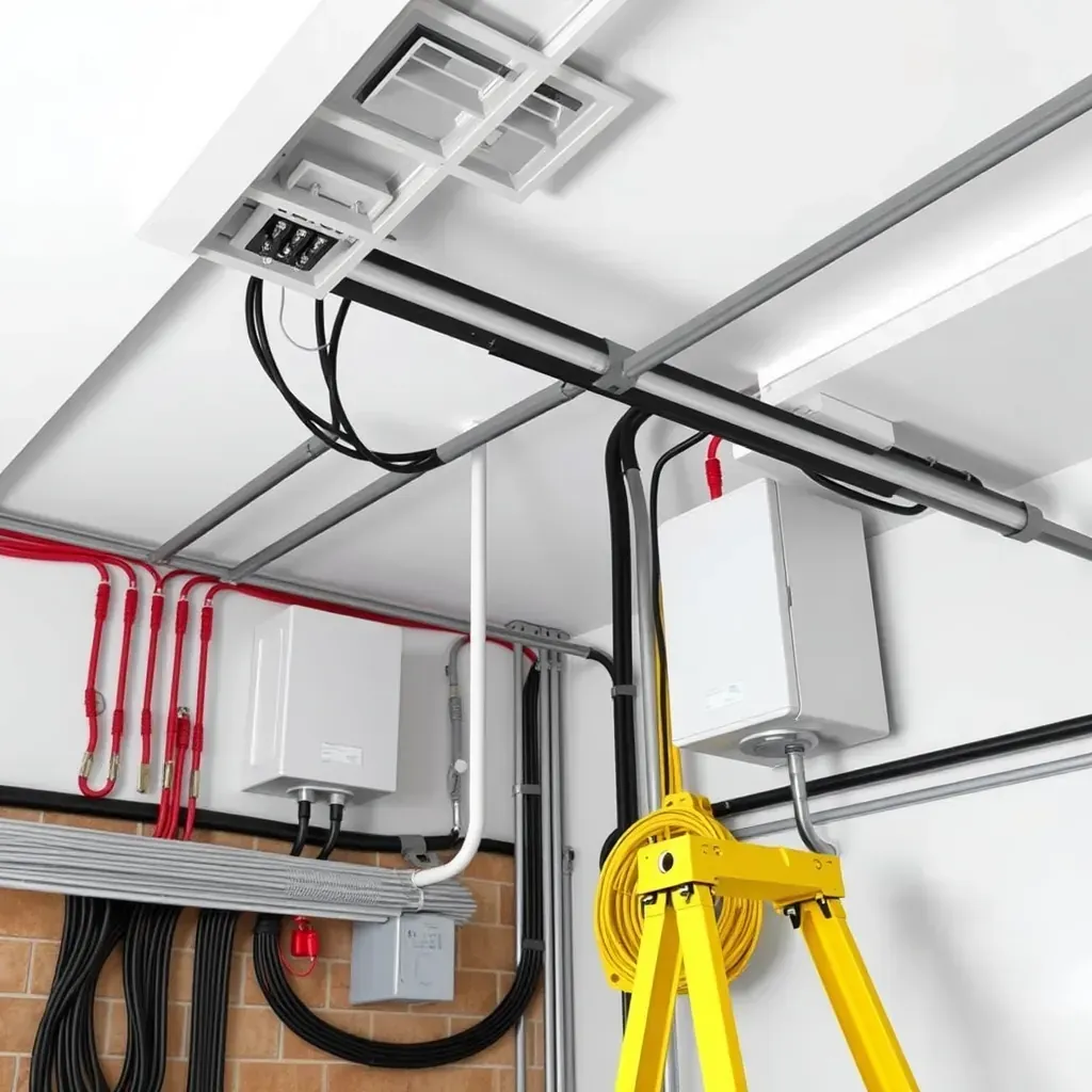 Detailed scene of electrical components and wiring at a Richmond, VA installation site.