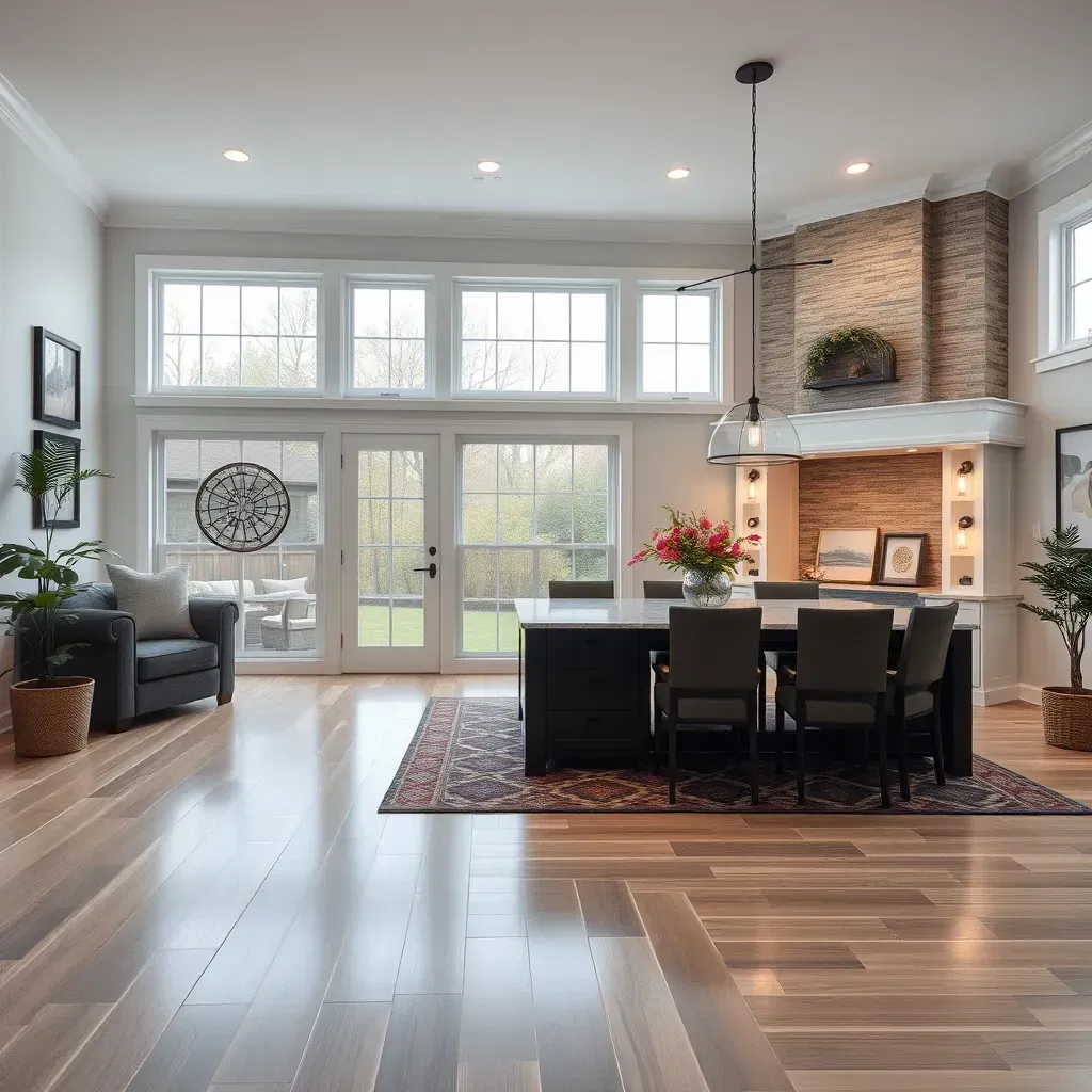 Remodeled Westchester, VA home with new siding, shutters, landscaped yard, construction scaffolding, and fresh exterior details.