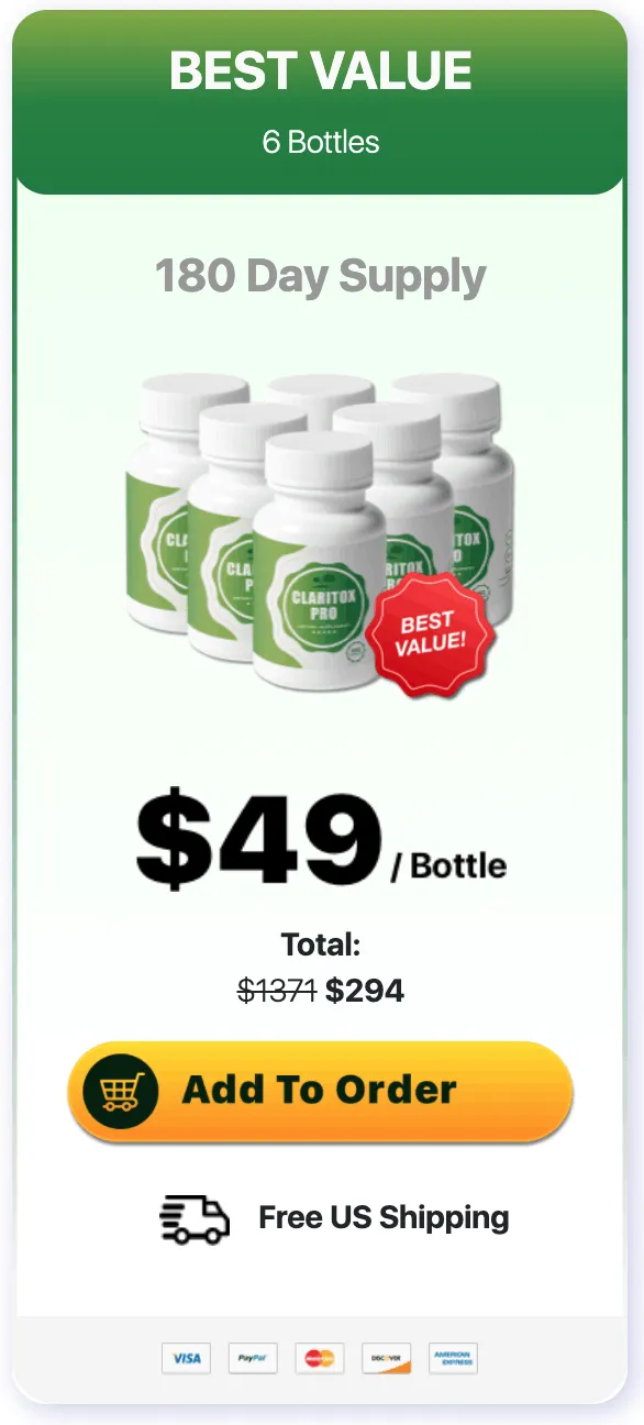 Claritox Pro 1 bottle $49/bottle