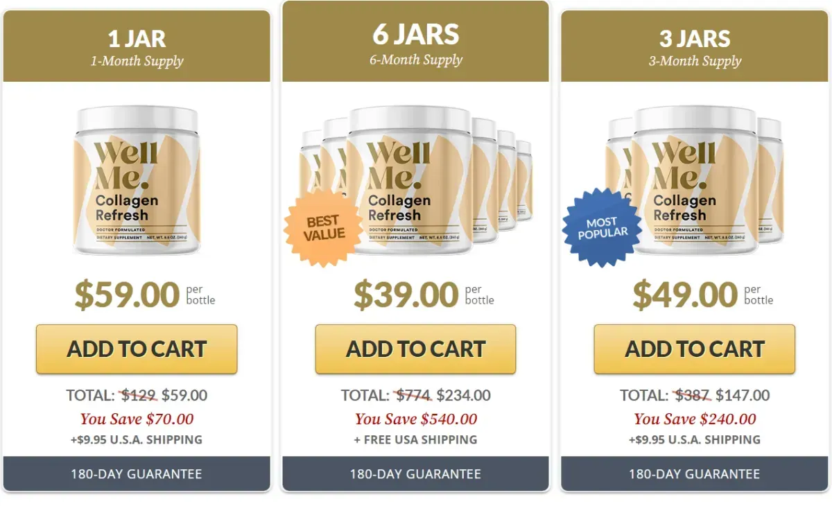 Collagen Refresh pricing Jars