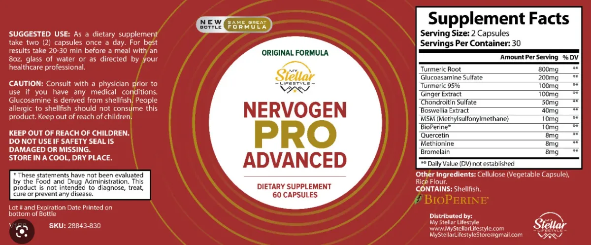 Nervogen Pro Supplment Facts