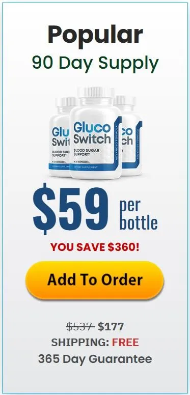GlucoSwitch 3 Bottle Price