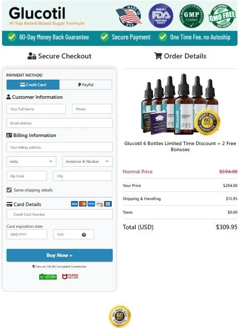 Glucotil Order Page