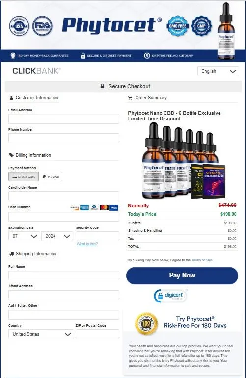 Phytocet payment checkout