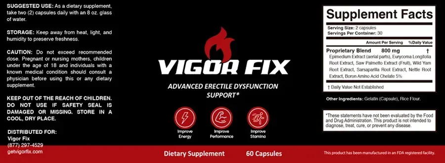 Vigor Fix order page