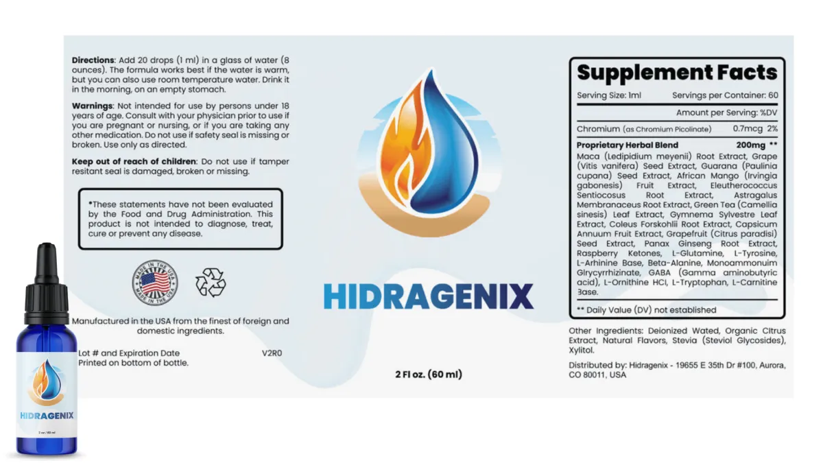 Hidragenix supplement fact
